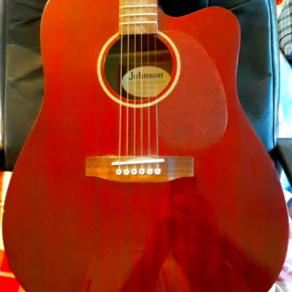 Johnson 6 String Mahogany Electric Acoustic Guitar